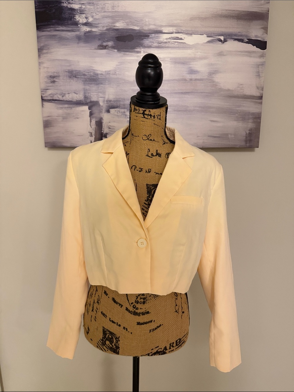 H&M Cropped Cream Blazer Jacket